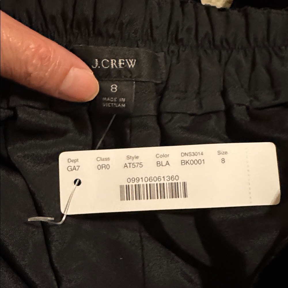 J. Crew Peyton Velvet Pull On Ankle Dressy Pants Black Evening Career NWT-8 - Picture 8 of 9